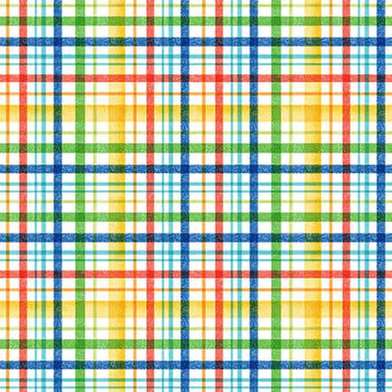 Bloom Bouquet II Plaid White Color Pop Studio Blank Quilting Cotton Fabric