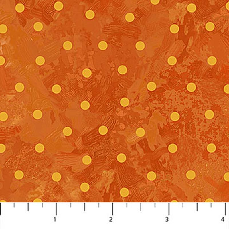 Sunshine Harvest Dots Texture Orange Northcott Cotton Fabric 1/2