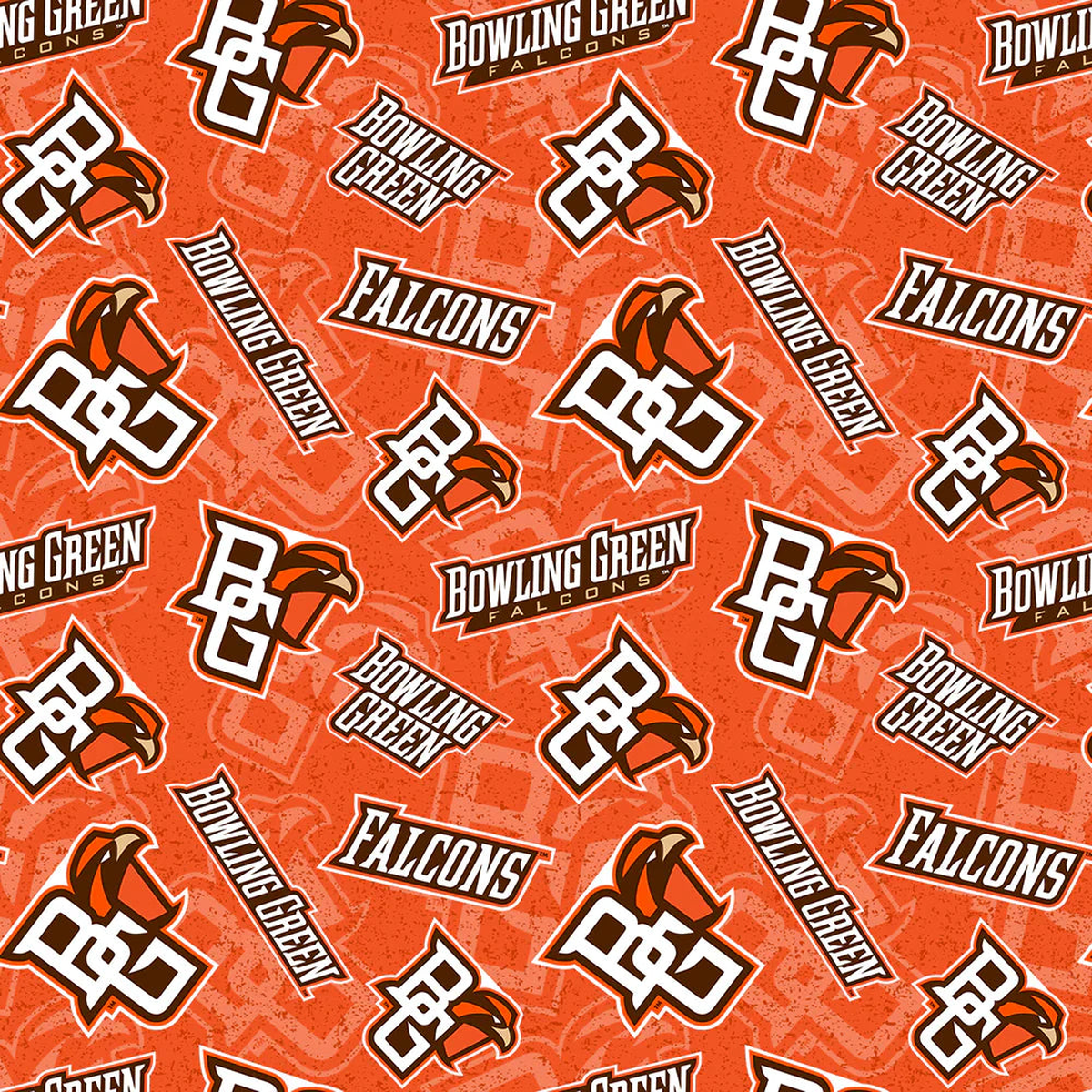 Bowling Green State Falcons NCAA College Tone on Tone Sykel Cotton Fabric SYK-BOW-1178 1/2