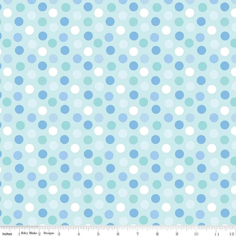 Special Delivery Dots Blue Doodlebug Design Inc. Riley Blake Designs Cotton Fabric RB-C15284-BLUE