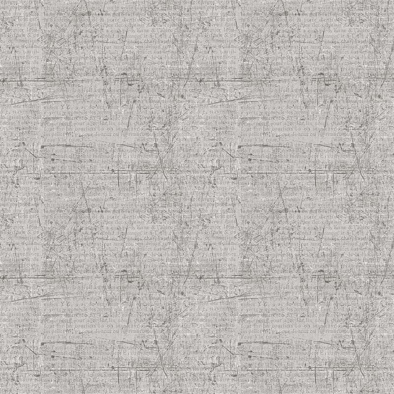 Spooky Vibes Distressed Type Written Paper Light Gray Erin Wilde Blank Quilting Cotton Fabric 1/2