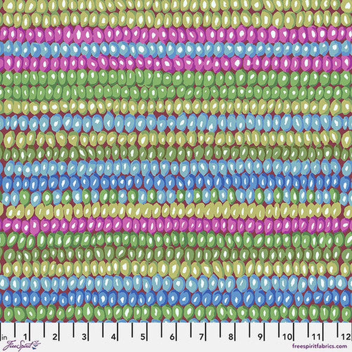 Bead Stripe Moss Green Philip Jacobs Vintage Kaffe Fassett Collective Free Spirit Cotton Fabric FS-PWGP050-Moss