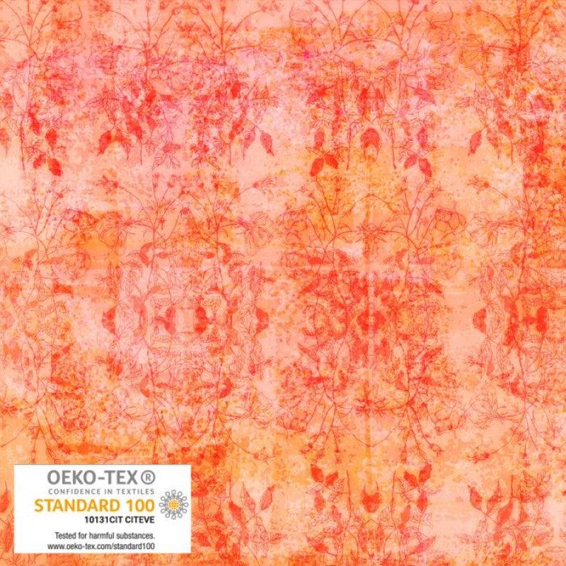 Sunset Bloom Small Leaves Stof Blank Quilting Cotton Fabric 1/2