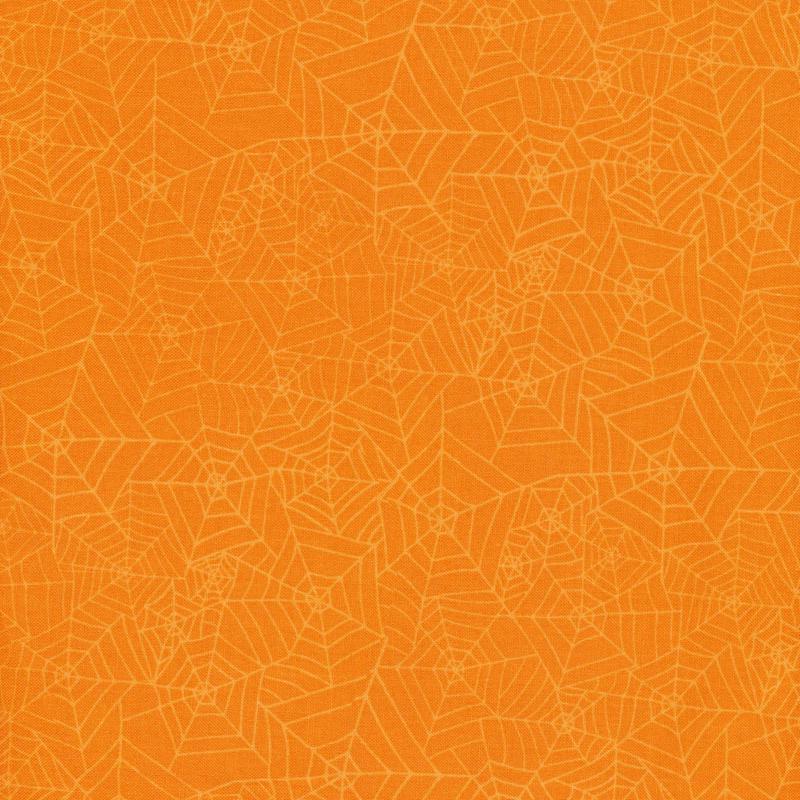 The Boo Crew Spider Webs Orange Susan Winget Wilmington Prints Cotton Fabric WP-3023-39795-880