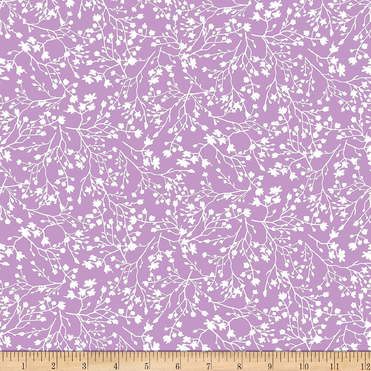 Unicorn Forest Branches Lilac Little Bit of Magic Timeless Treasures Cotton Fabric 1