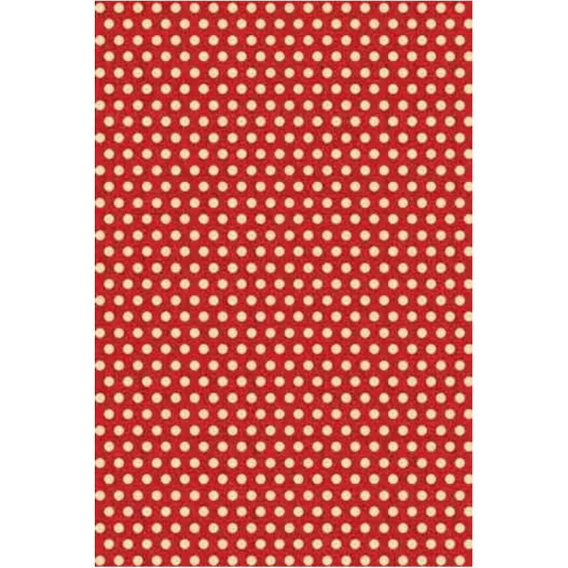Sajou Oilcloth Fabric | Red and Ecru Polka Dots