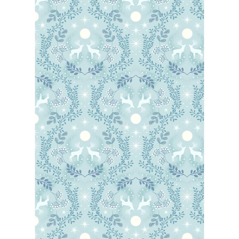 A Winter's Moon ~ Stag on Ice ~ A952 A Ice Blue with Pearl