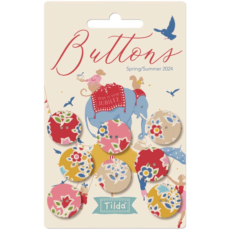 Tilda Fabrics Jubilee ~ TIL400061 ~ Farm Flower Buttons