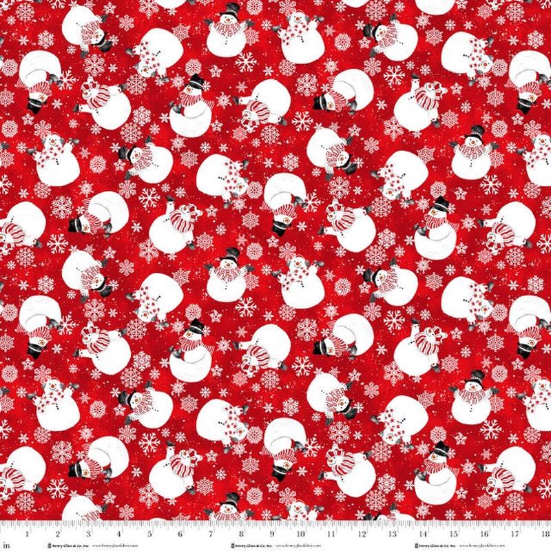 Snow Crew Flannel ~ Snowman Toss ~ F1290-88 Red