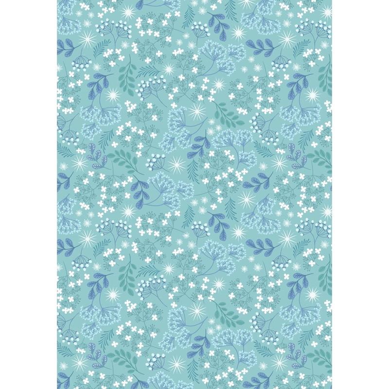 A Winter's Moon ~ Frosted Foliage ~ A949 B Light Aqua with Pearl