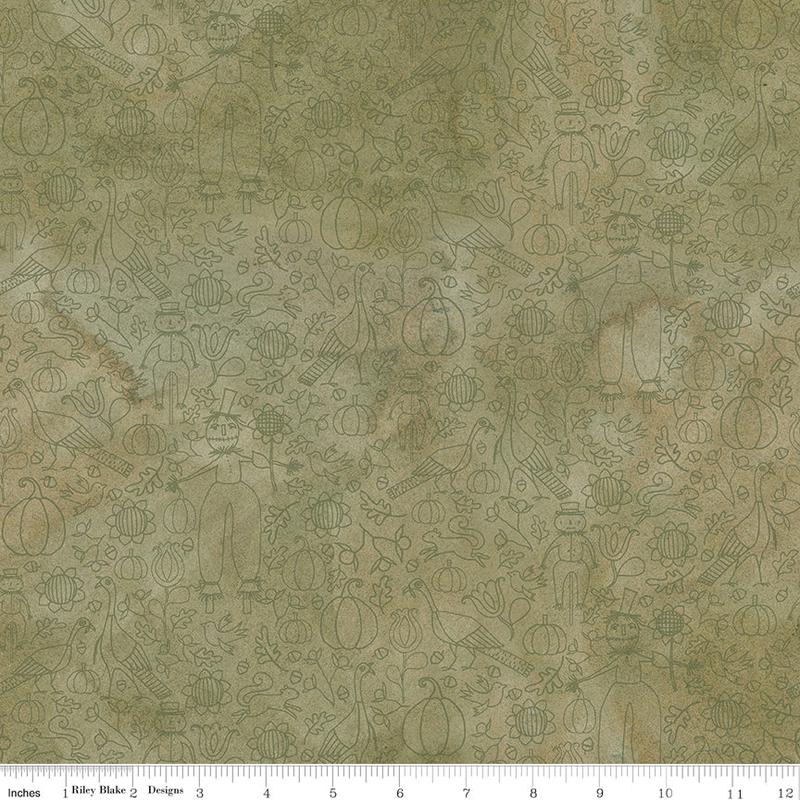 Bittersweet Farm ~ Icons ~ C14855-OLIVE One Yard