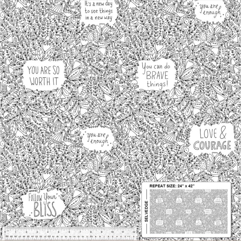 Bliss by Windham ~ Love & Courage ~ Black and White 53982-1