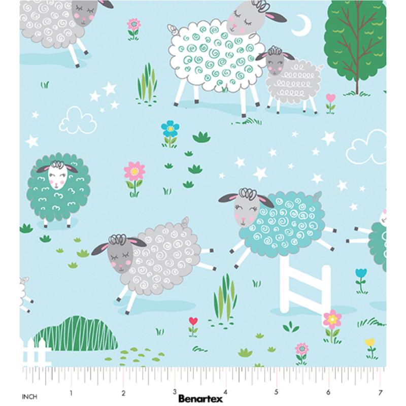 Sweet Little Lamb ~ Little Lamb Scenic 14964-54 Sky Blue