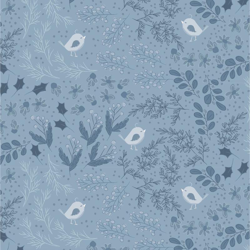 Winer Grdens ~ Birds ~ Y4127-88 Denim ~ One Yard