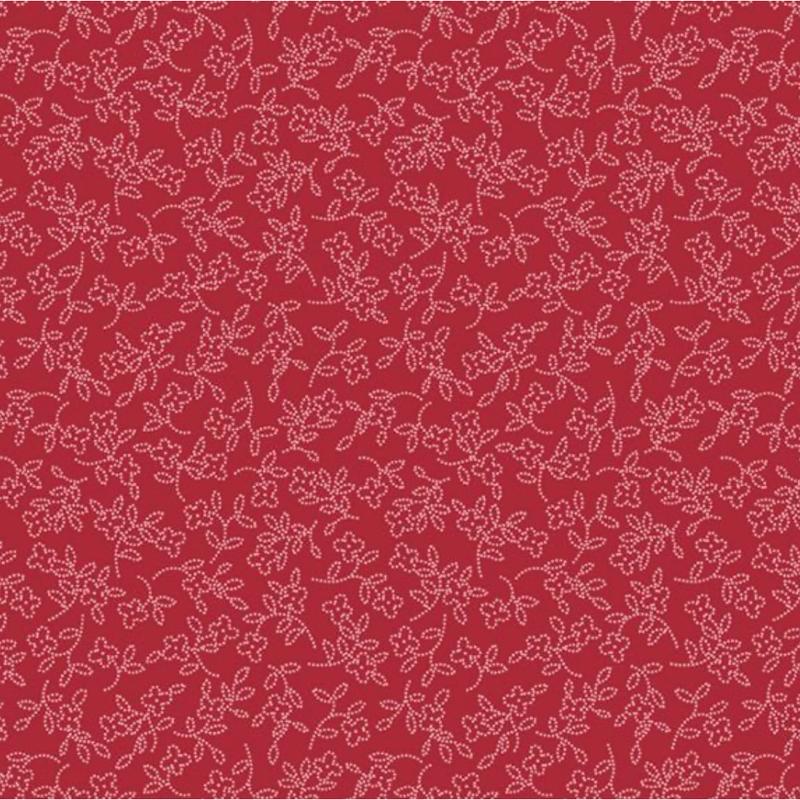 Cottage Florals ~ Dotted Blossom ~ R261214D  RED