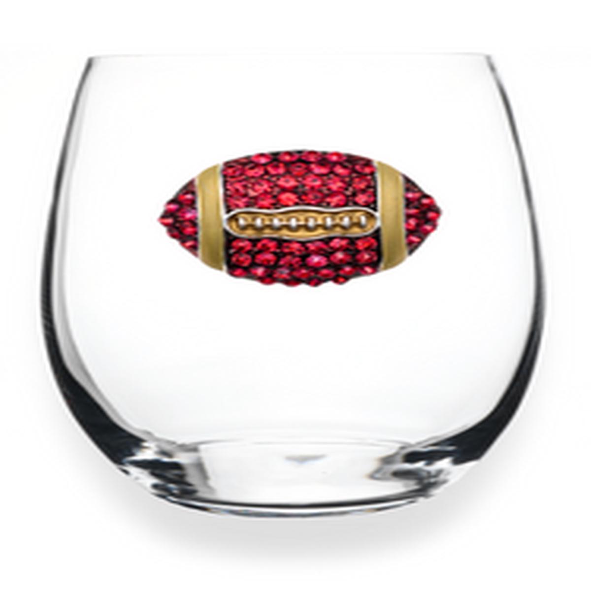 Football Stemless-Garnet & Gold