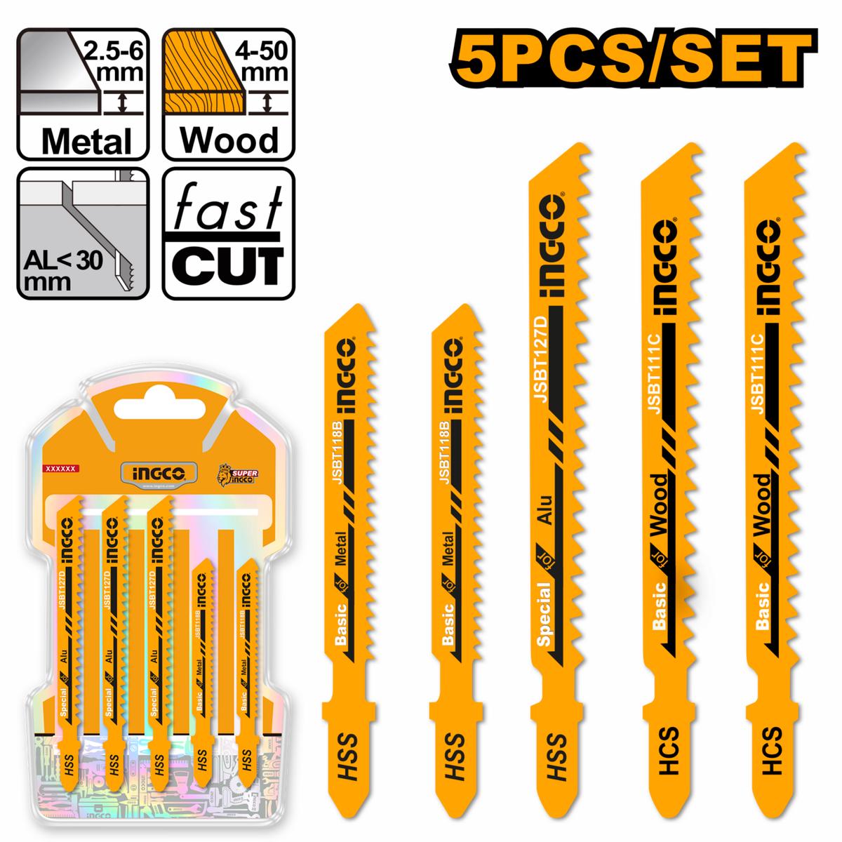 Ingco Jig saw blade for metal 5Pcs