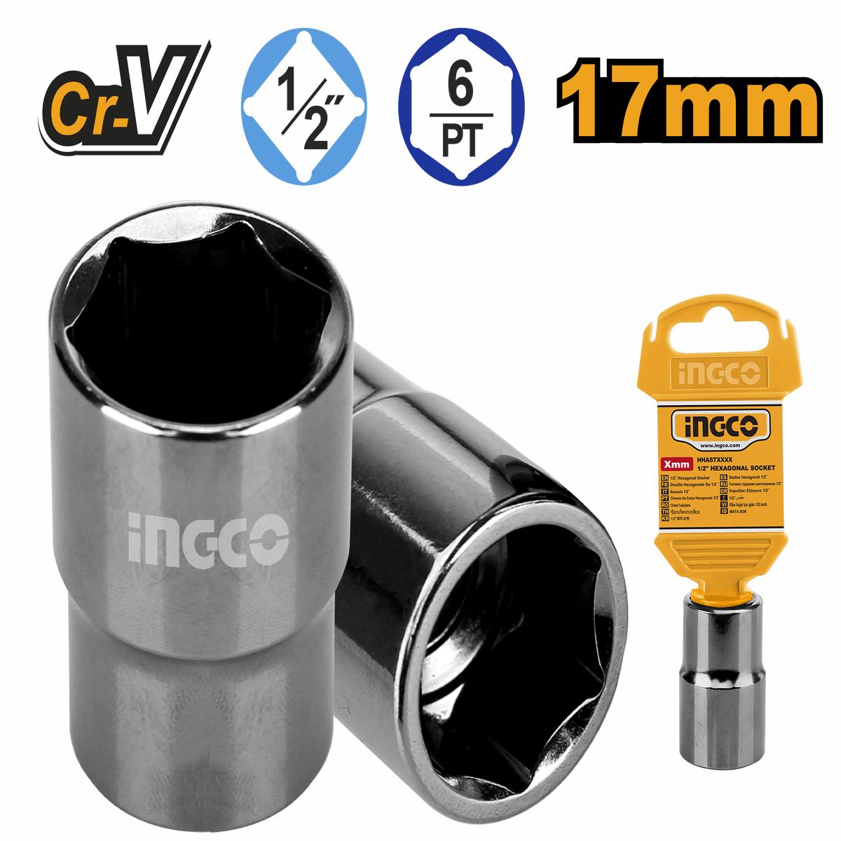 Ingco Socket Hex 1/2Dr 6Pt 17Mm