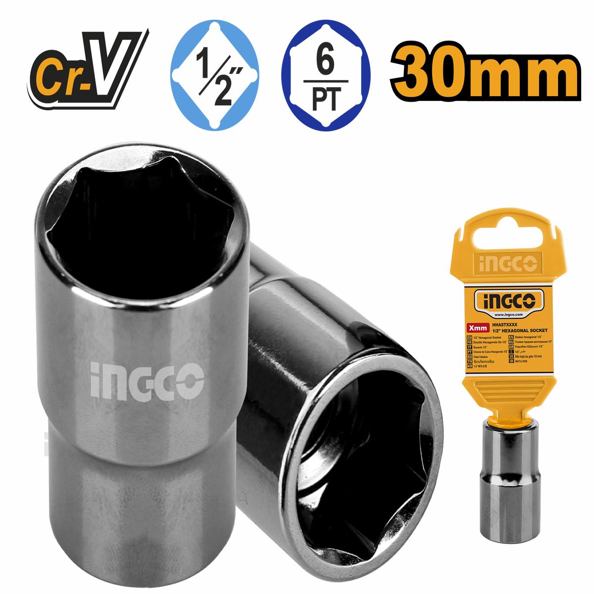 Ingco Socket Hex 1/2Dr 6Pt 30Mm