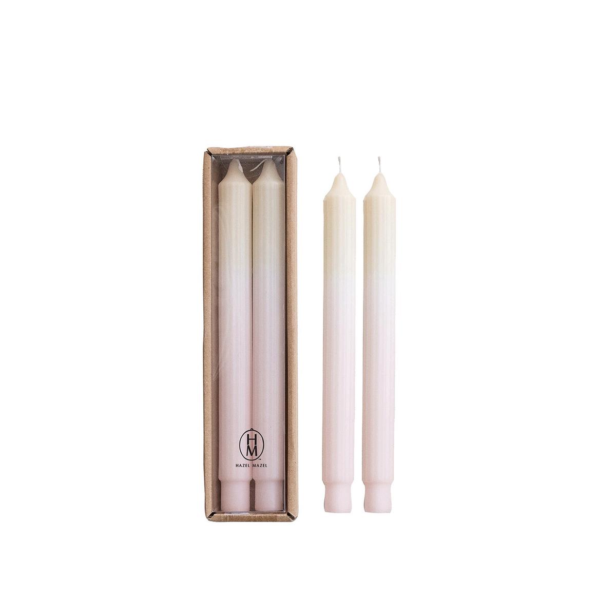 2 Tone Pleated Taper Candle