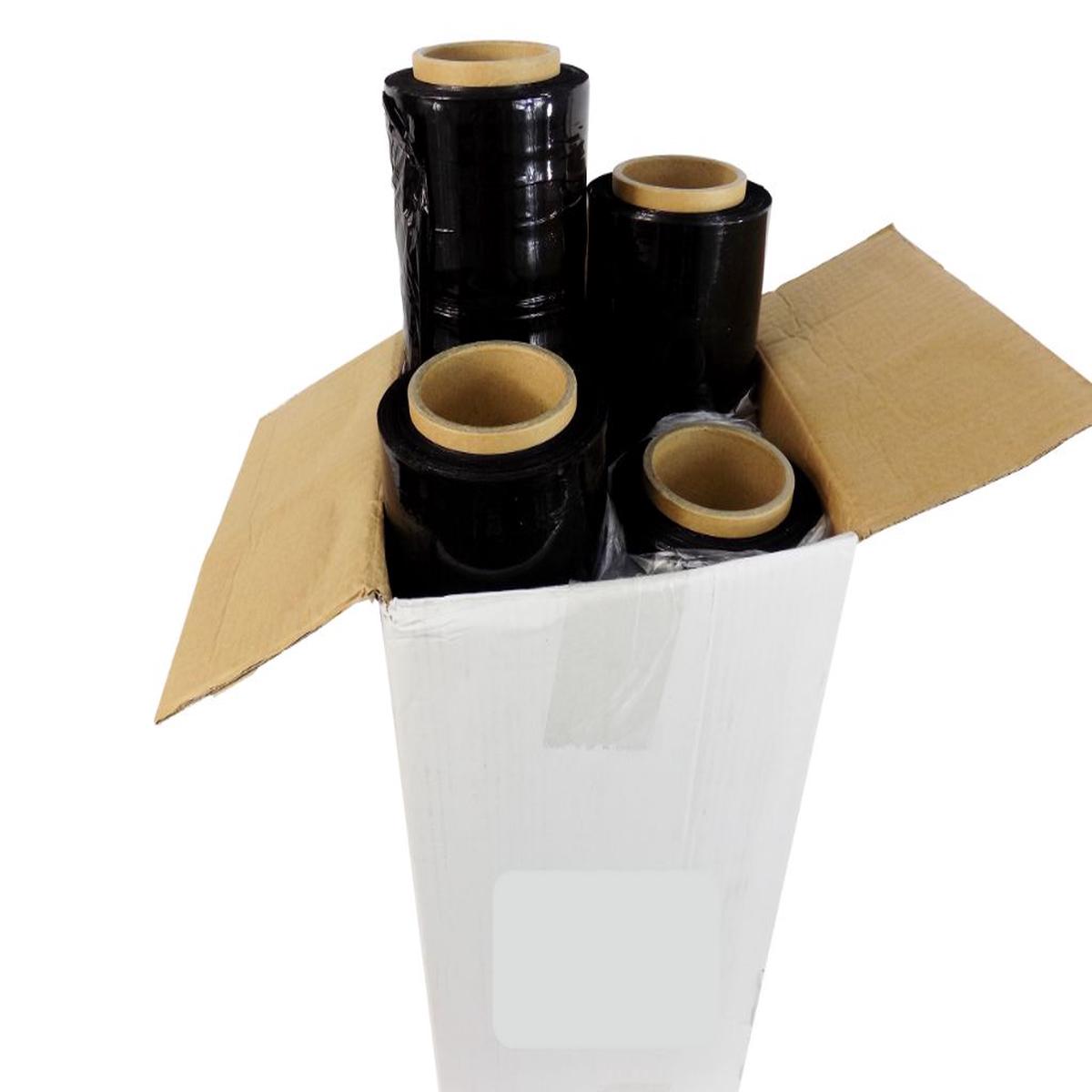 Black Heavy Duty Stretch Wrap - 80 Gauge - For Palletizing, Shipping, or Moving