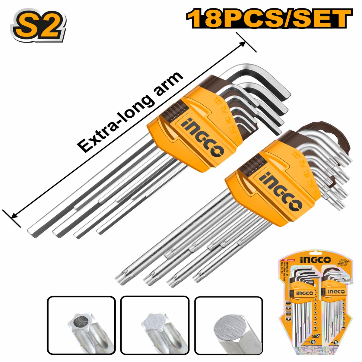 Ingco Allen Key And Torx Set 18pcs