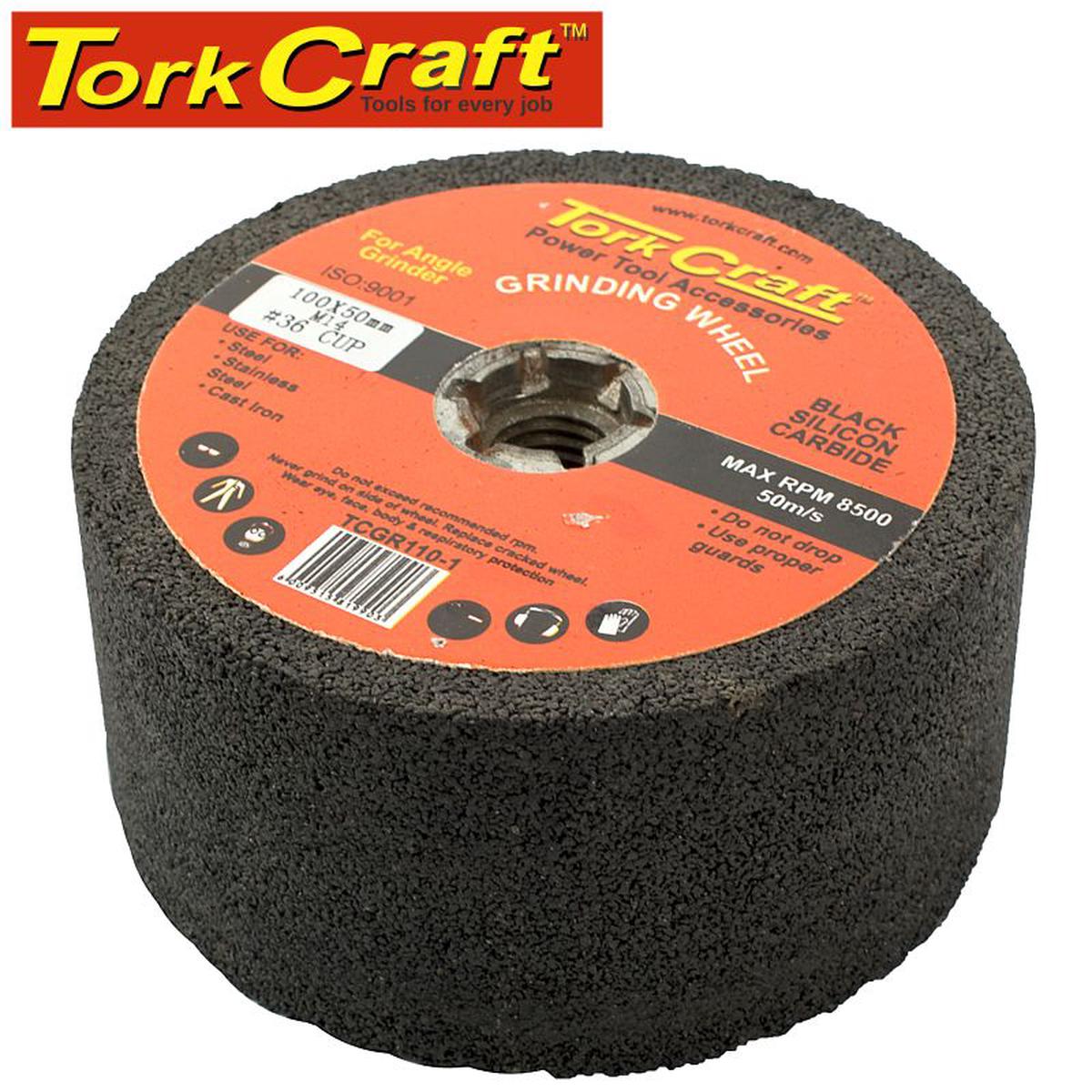 Tork Craft Grinding Wheel 100X50 M14 Bore - #36Cup - Angle Grinder