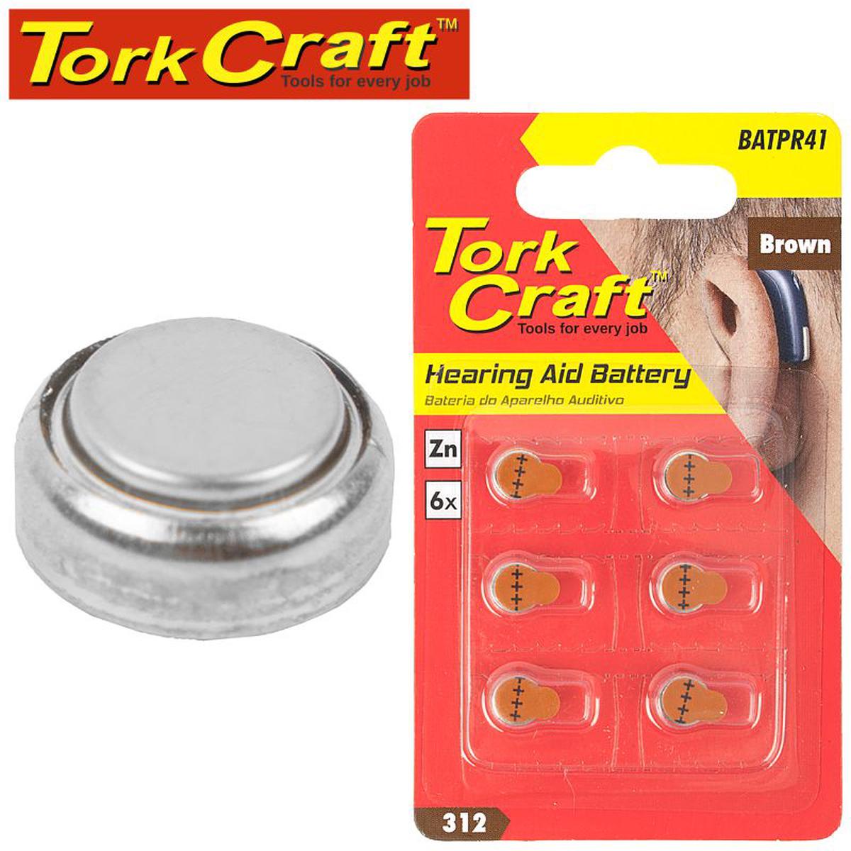Tork Craft Pr41 Zinc-Air Hearing Aid Battery X6 Pack Brown