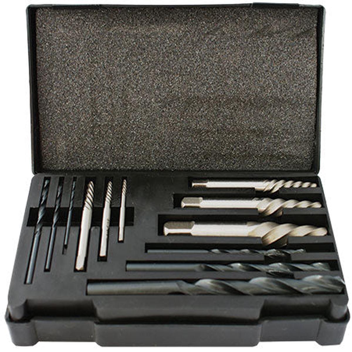Tork Craft Screw Extractor Set 12 Pce With Drill Bits For M3 - M24 Screws / Studs