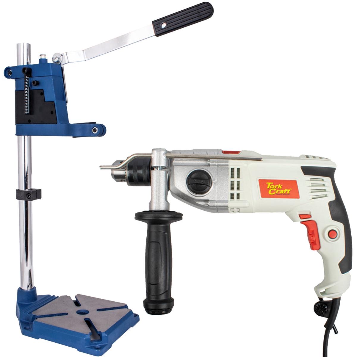 Tork Craft Impact Drill 13Mm Tcid1100 + Drill Stand Tc04700