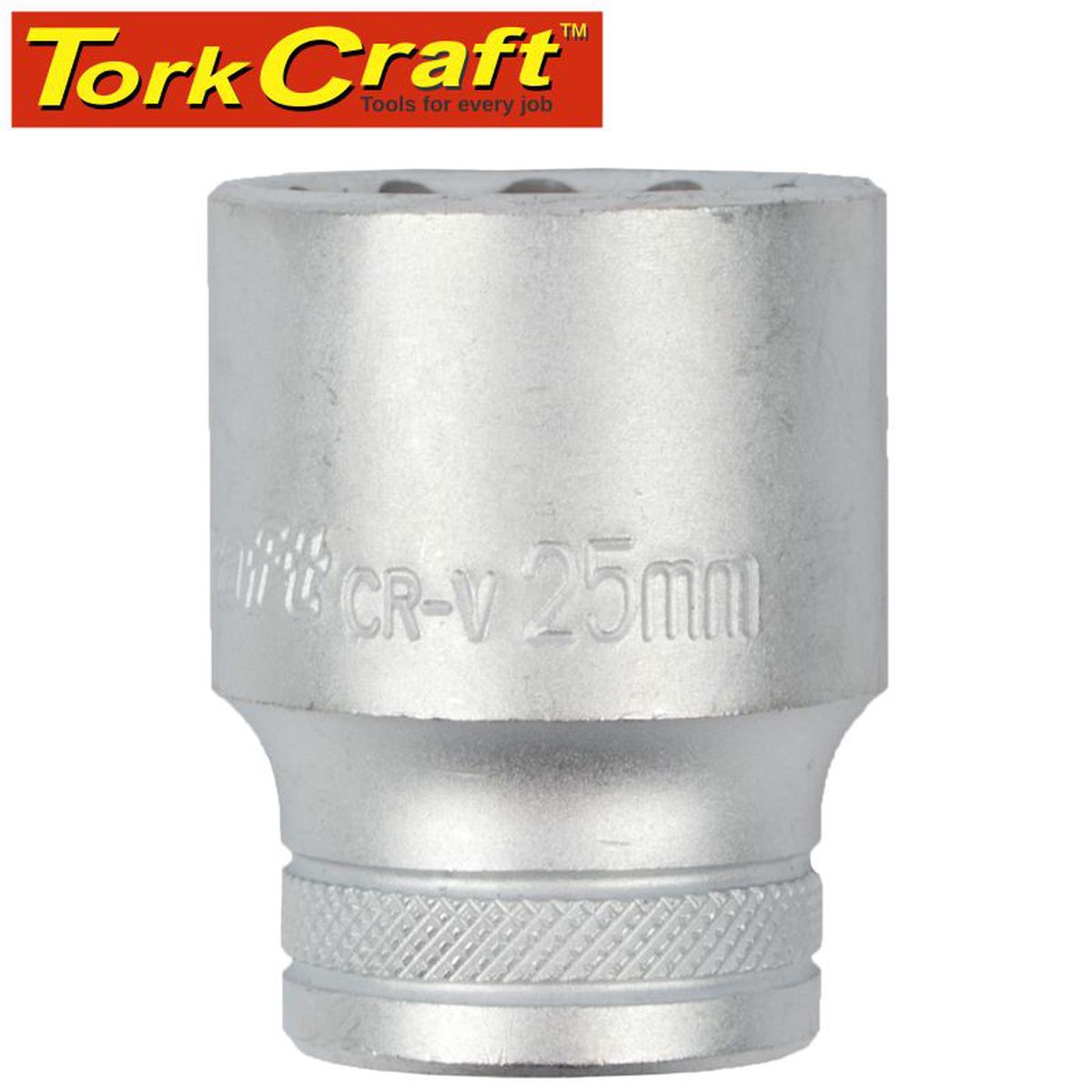 Tork Craft Socket 25Mm X 33.8Mm 1/2' Drive Crv 12 Point