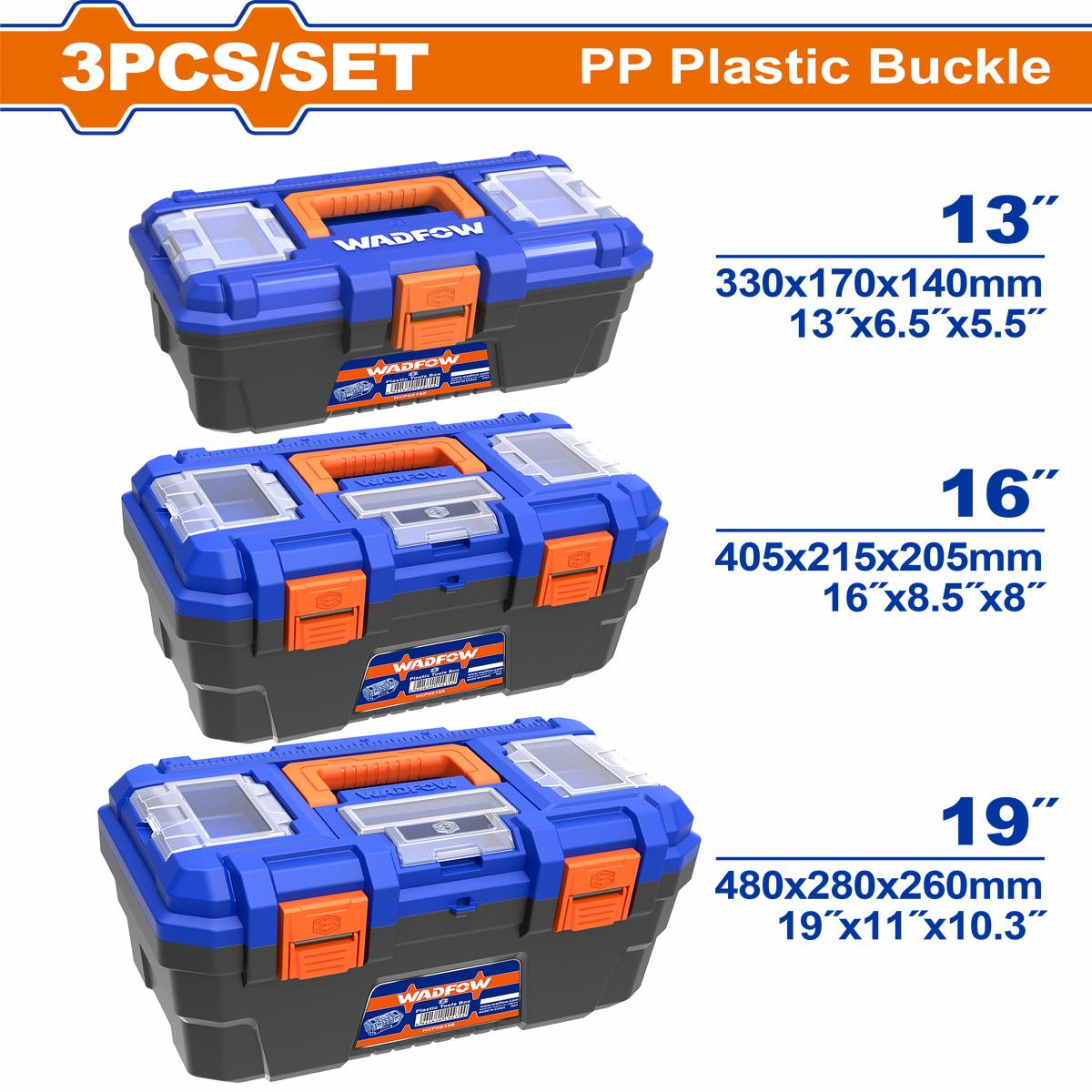 Wadfow Plastic tool boxes set 3 Piece