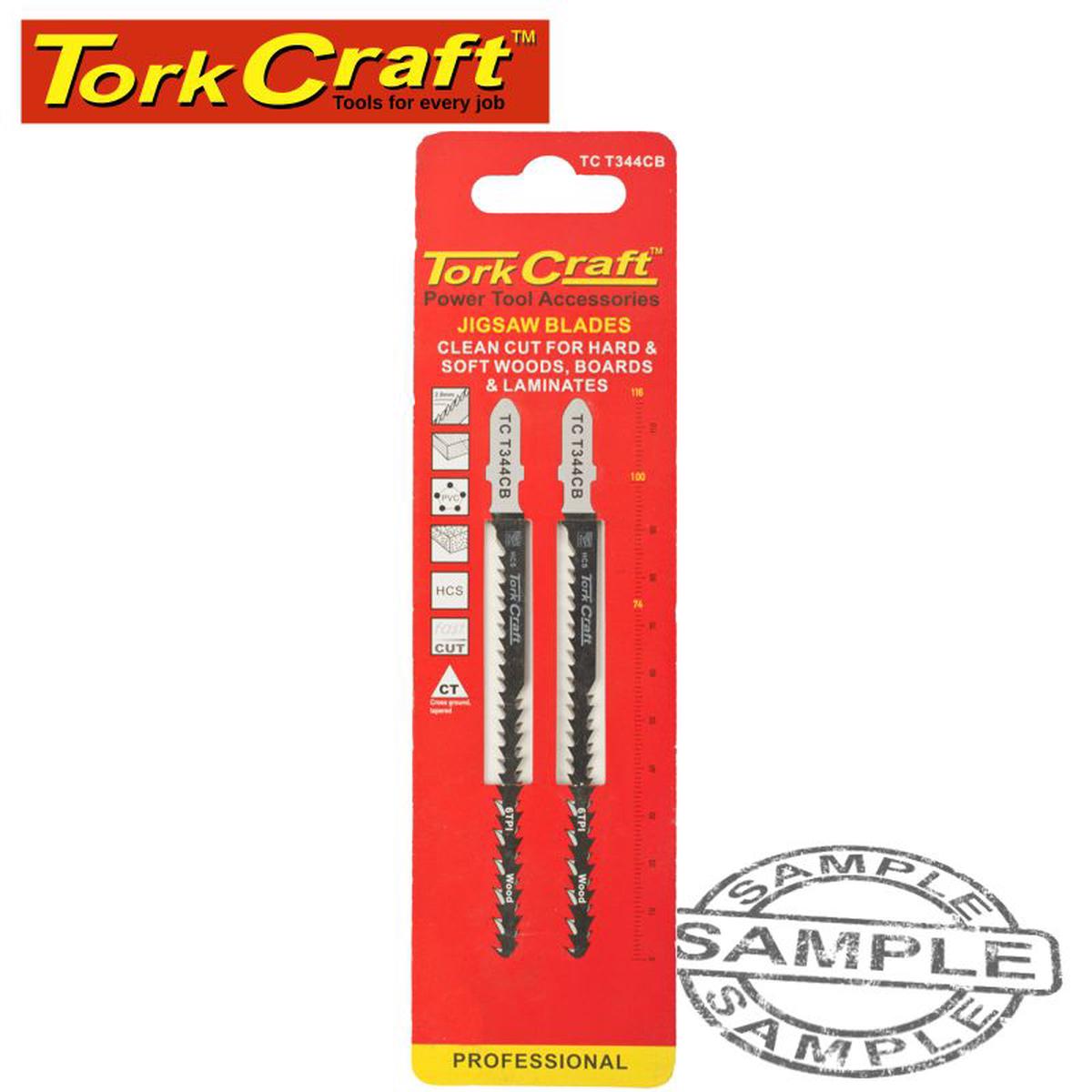 Tork Craft T-Shank Jigsaw D/Sided For Thick Hard/Softwood/Lam 4Mm 11Tpi 116Mm 2Pc