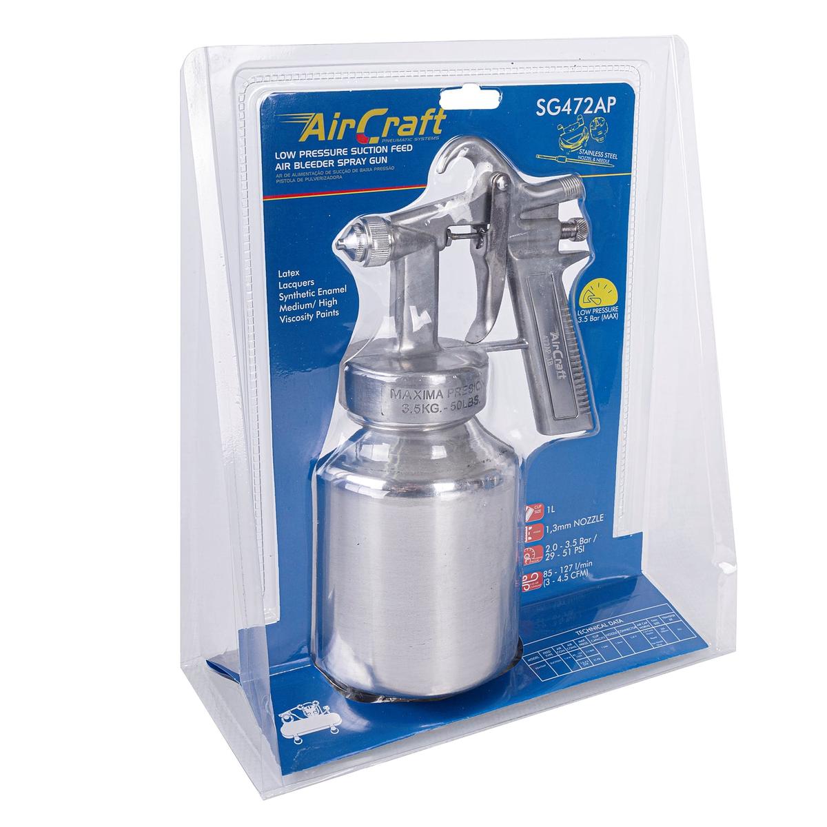 Aircraft Spray Gun Low Pressure Max 3.5Bar Press. Blister Pack