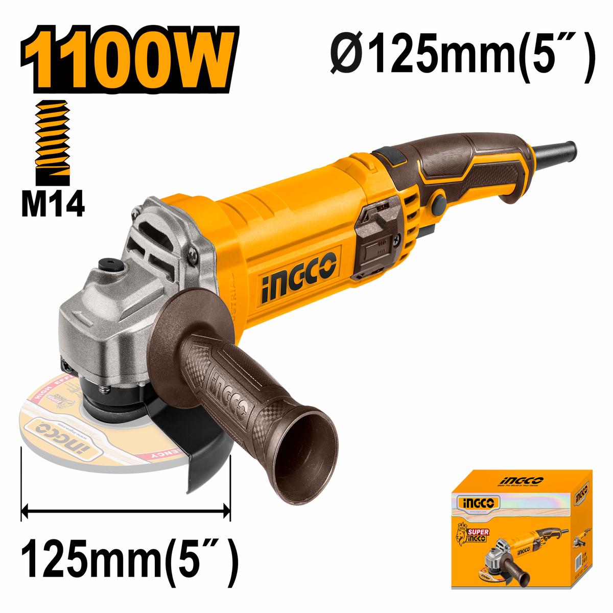 Ingco Angle Grinder 1100W 125Mm