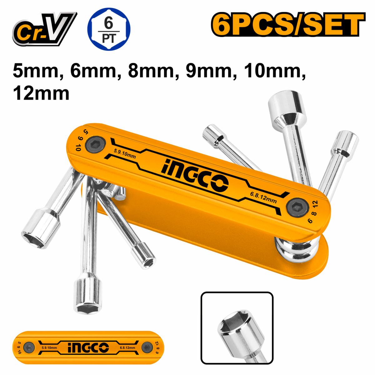 Ingco Folding Nut Driver Set 6Pcs
