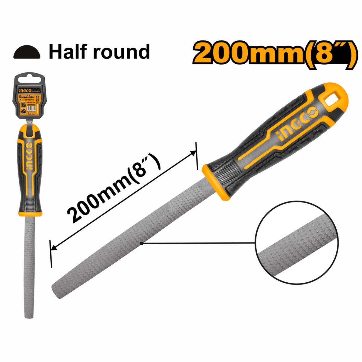 Ingco Half Round Wood File 200mm