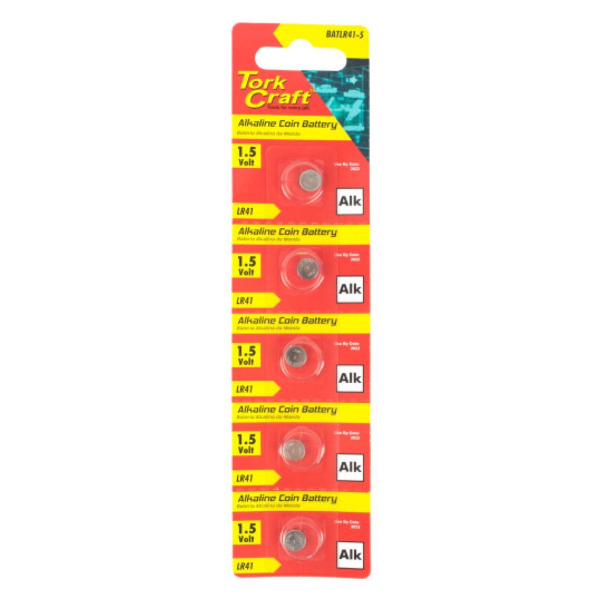 Tork Craft Lr41 Alkaline Coin Battery X5 Pack