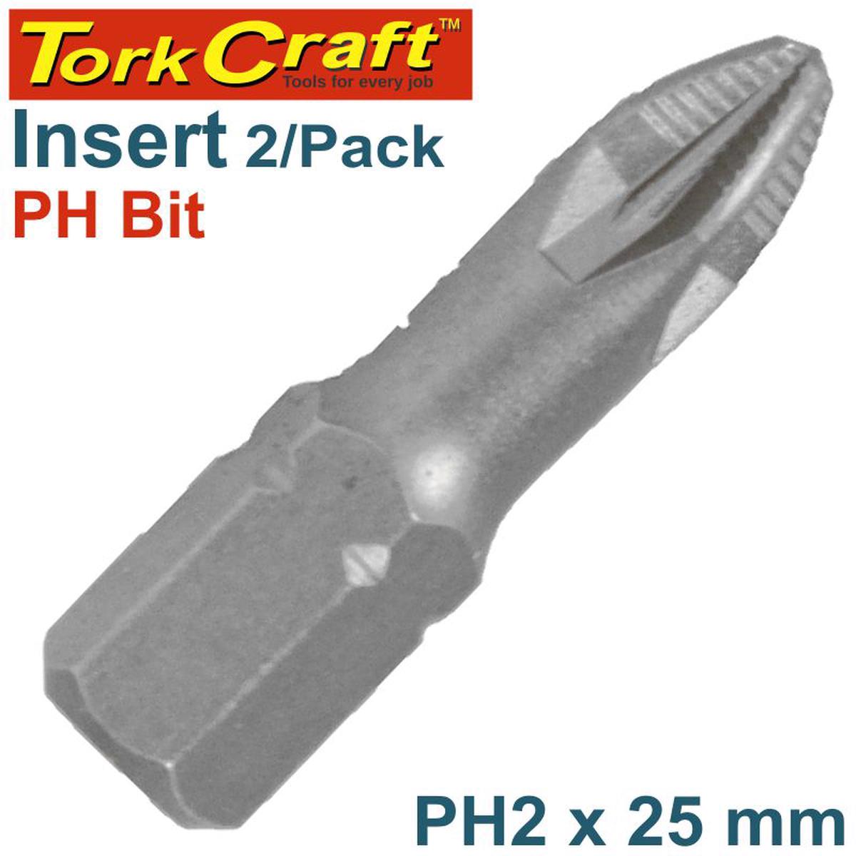 Tork Craft Phil.2 X 25Mm Ins.Bit 2/Card