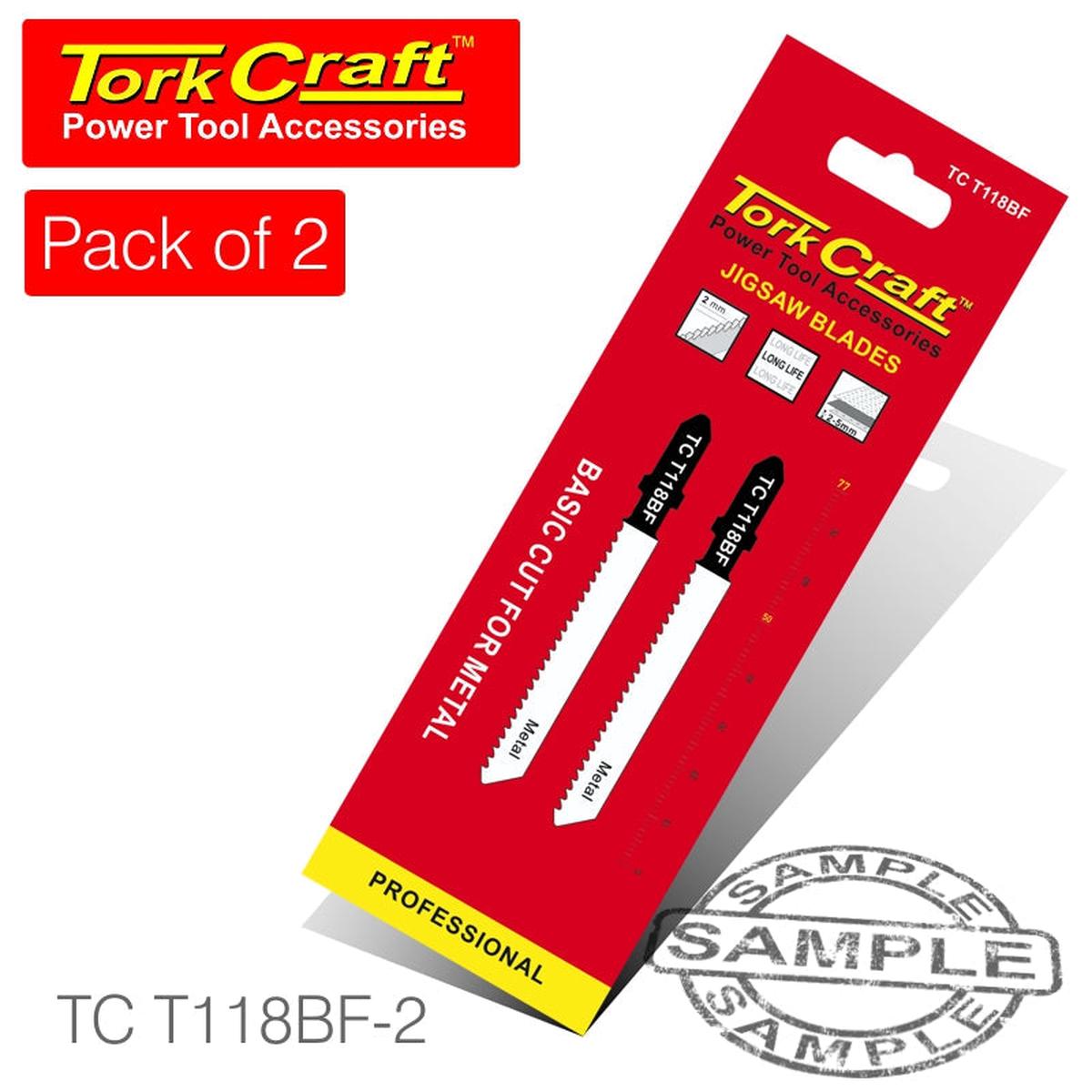 Tork Craft T-Shank Jigsaw Blade For Metal 2Mm 12Tpi 75Mm 2Pc