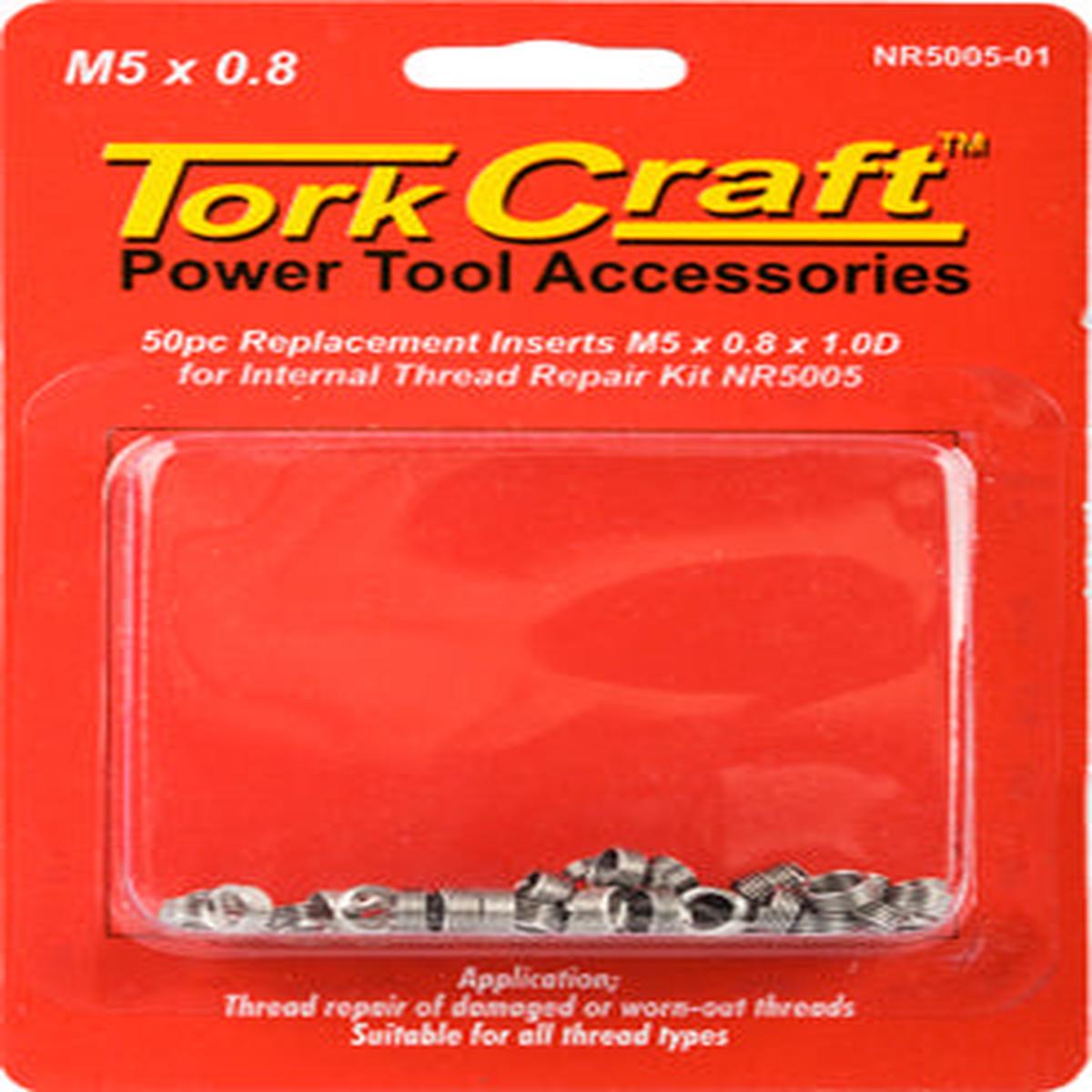 Tork Craft Thread Repair Kit M5 X 0.8 X 1.0D Repl. Inserts For Nr5005