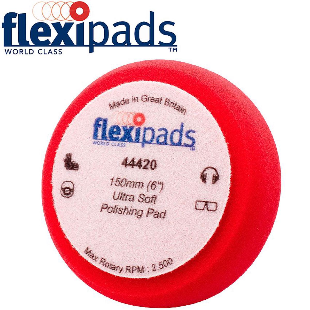 Flexipads 150 X 50Mm Red Hook And Loop Polishing Foam Ultra Soft