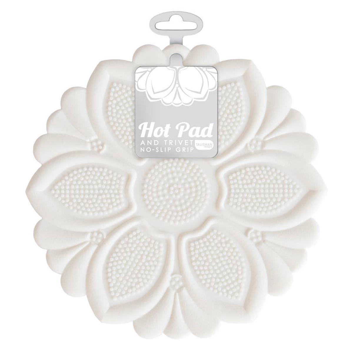 Hot Pad/Trivet, No-Slip Grip, White