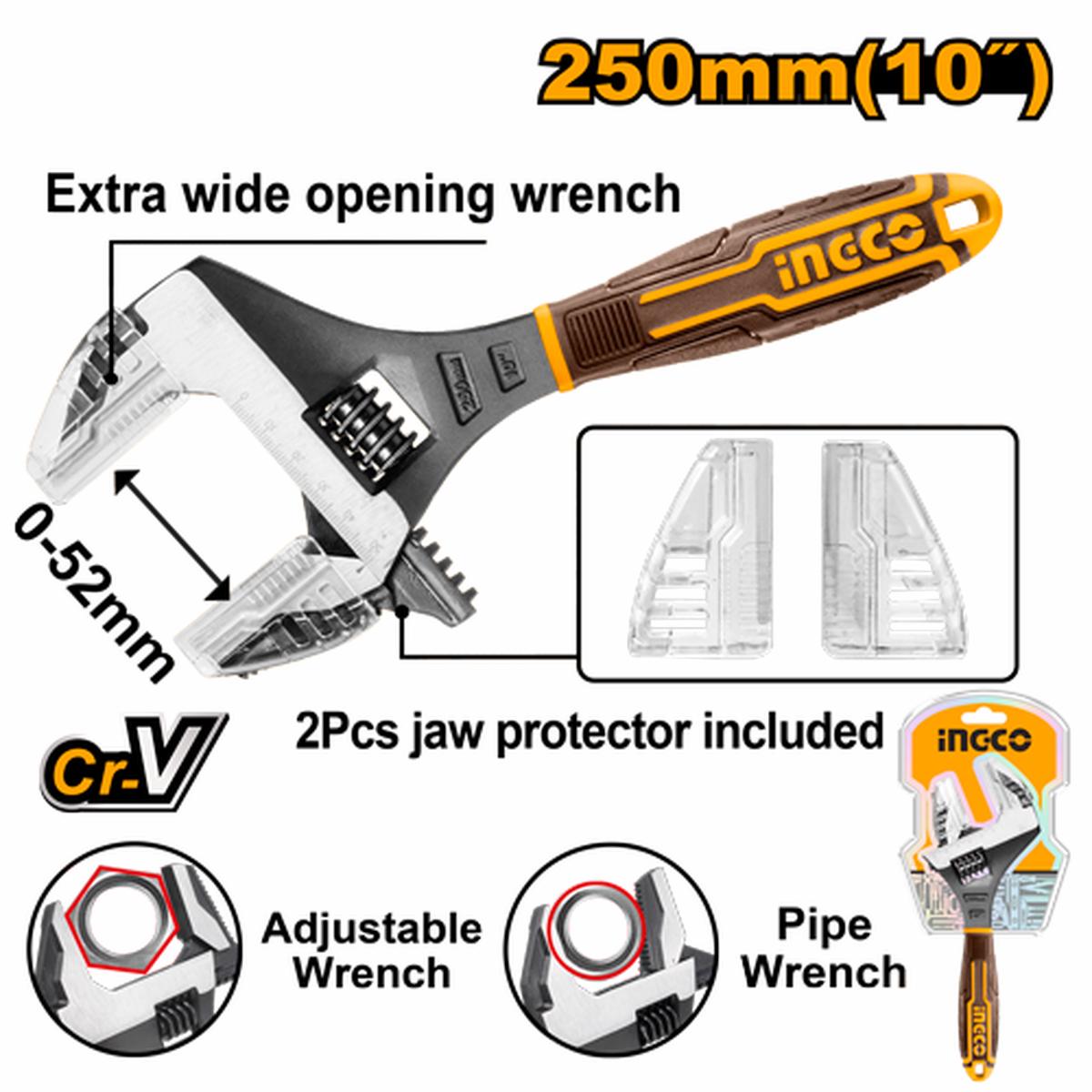 Ingco 2 IN 1 adjustable wrench 250MM