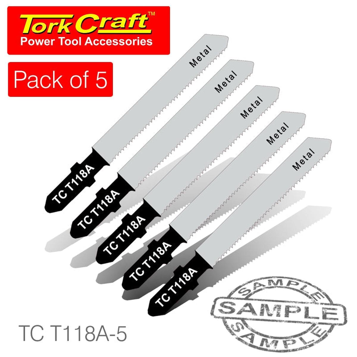 Tork Craft T-Shank Jigsaw Blade For Metal 1.2Mm 21Tpi 75Mm 5Pc