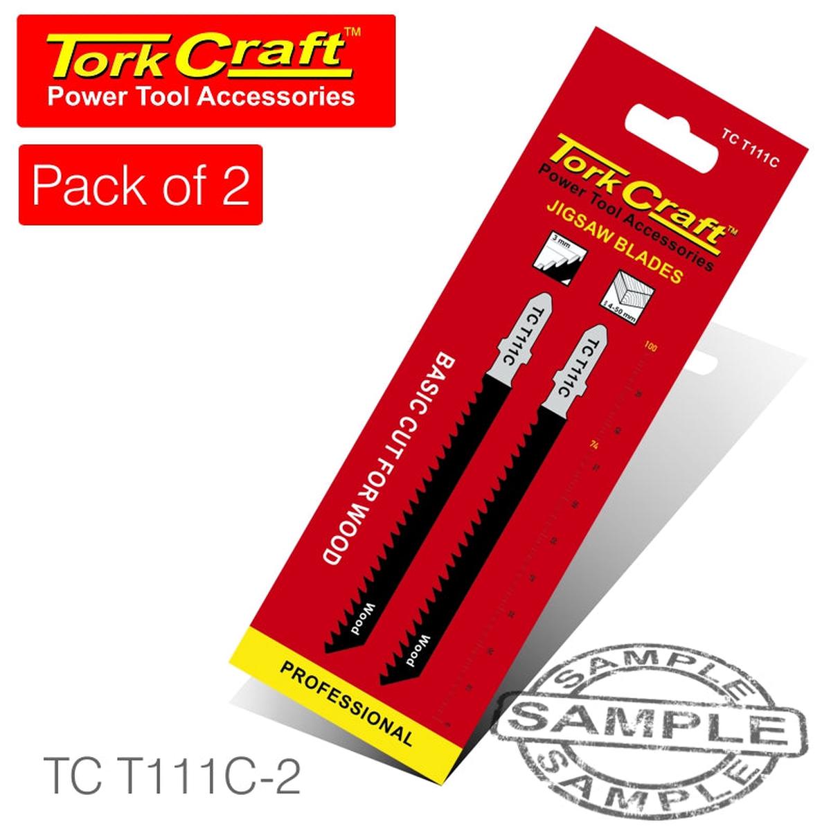 Tork Craft T-Shank Jigsaw For Wood 3Mm 8Tpi 100Mm 2Pc