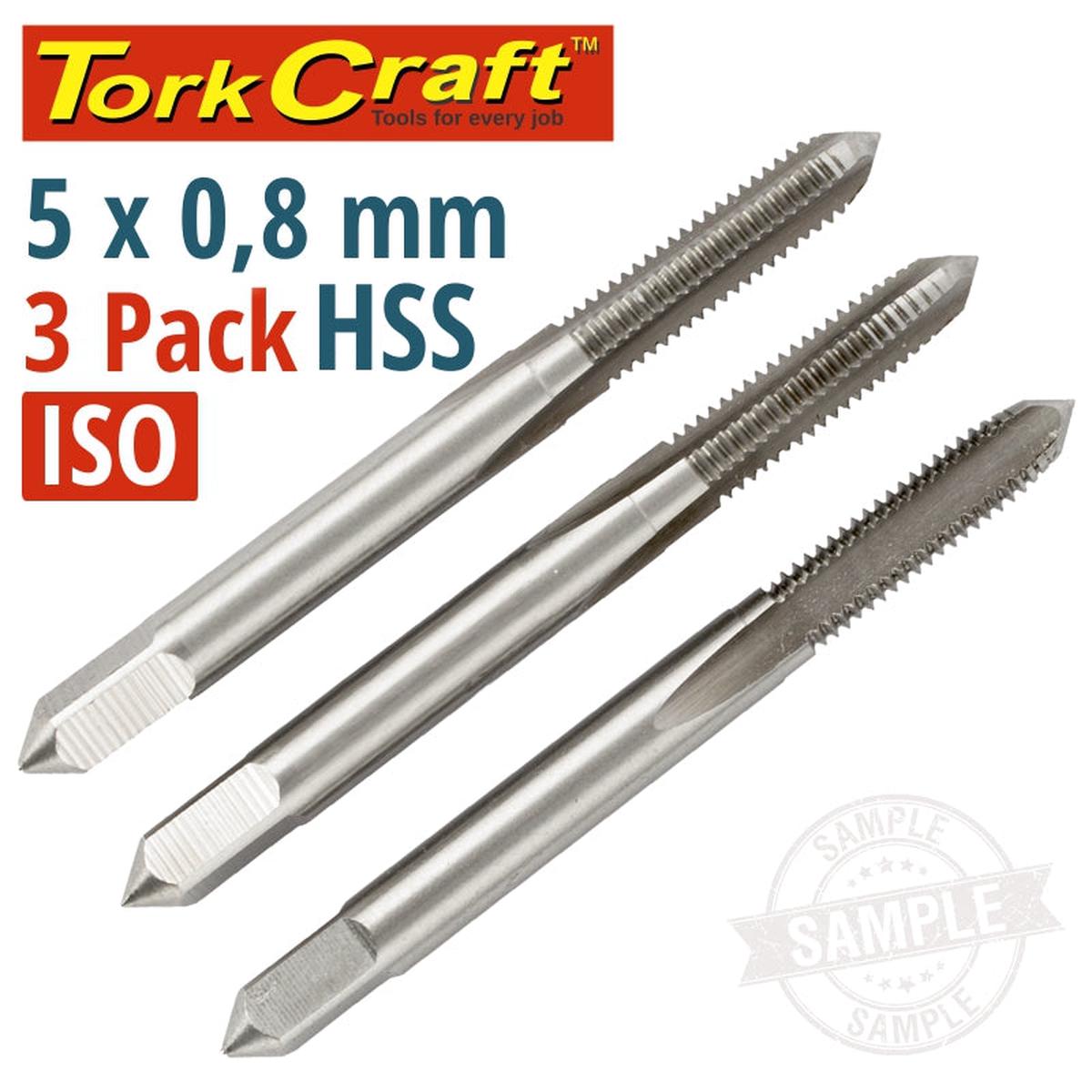 Tork Craft Taps Hss 5X0.8Mm Iso 3/Pack