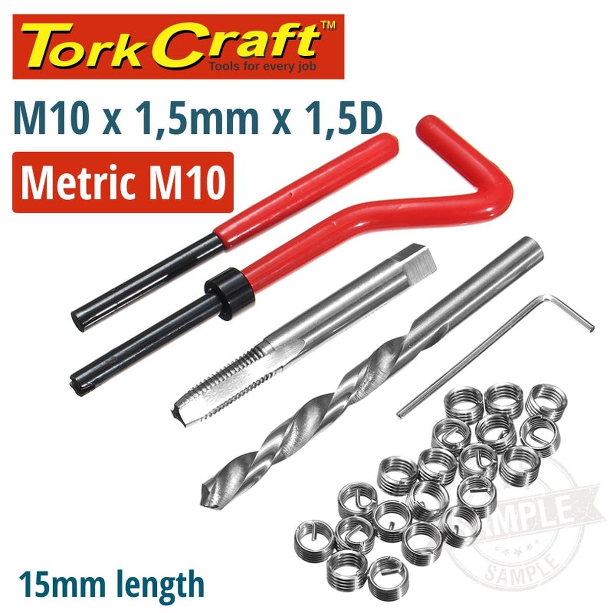 Tork Craft Thread Repair Kit 14Pc M10 X 1.5 X 1.5D Internal Thread Carded