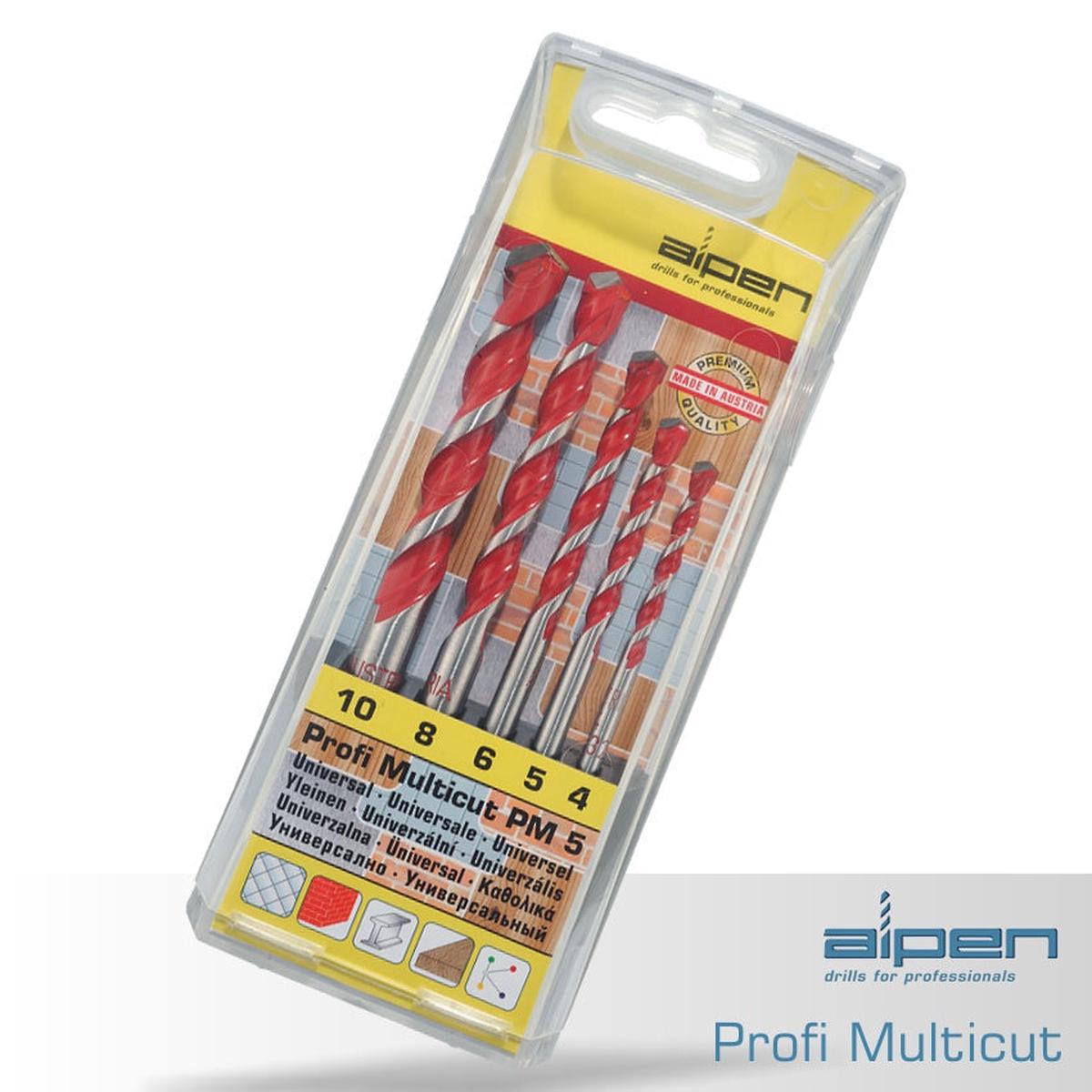 Alpen Multicut Drill Bit Set 5 Piece 4 5 6 8 10Mm
