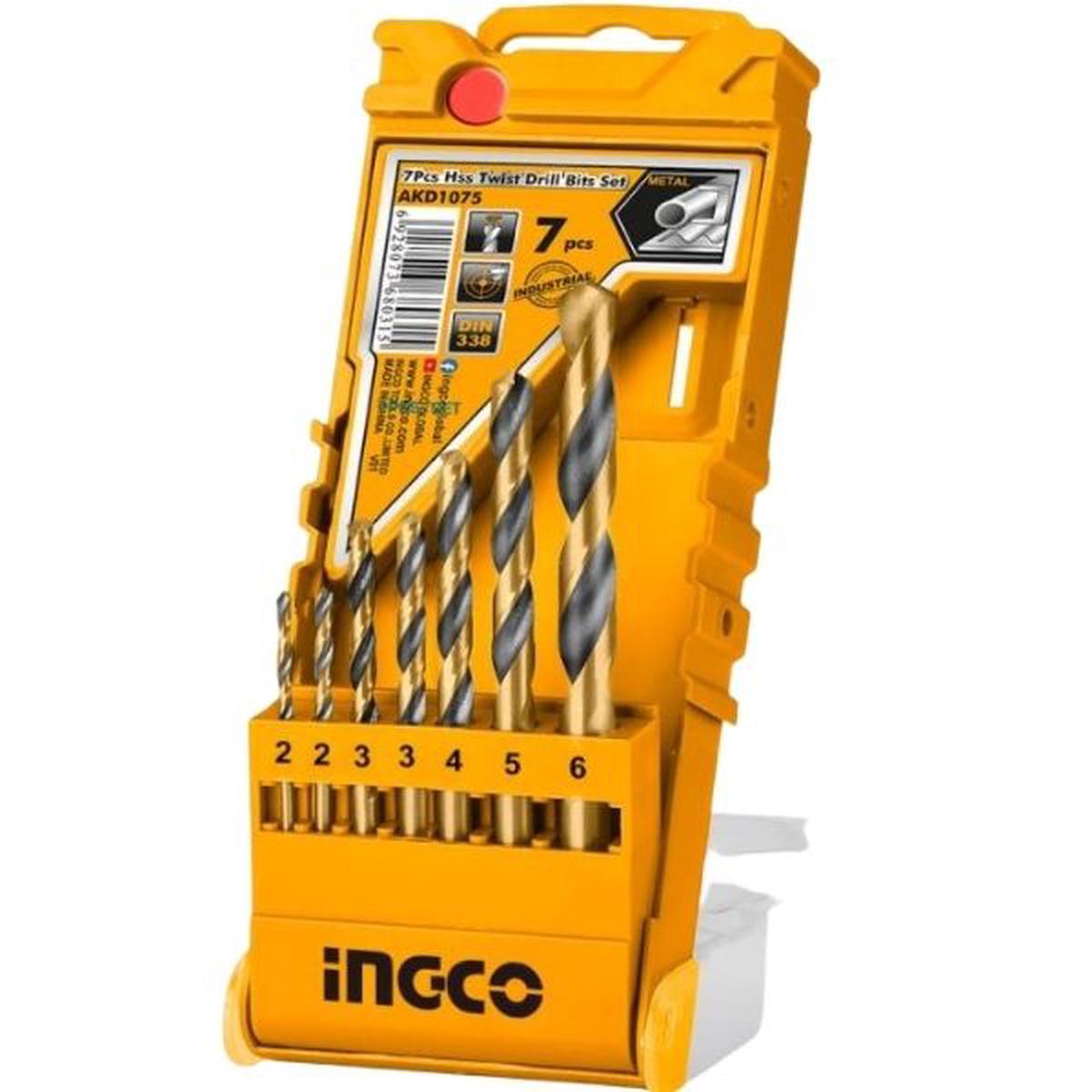 Ingco - Hss Twist Drill Bit Set - (7 Pieces)